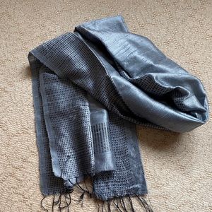 Shiny silver grey scarf